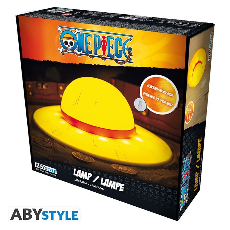 Lampada 3D One Piece Straw Hat accesa