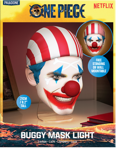 Lampada maschera di Buggy One Piece accesa